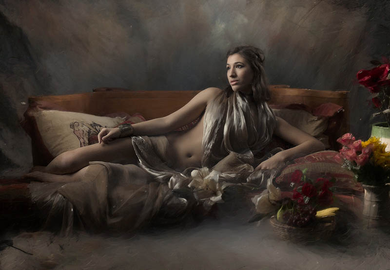 古典油画风格性感裸体人体人像摄影