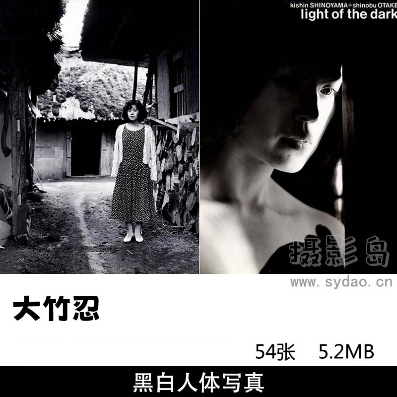 54张日本女星大竹忍（大竹しのぶ）写真集《 light of the dark》，摄影师篠山紀信作品