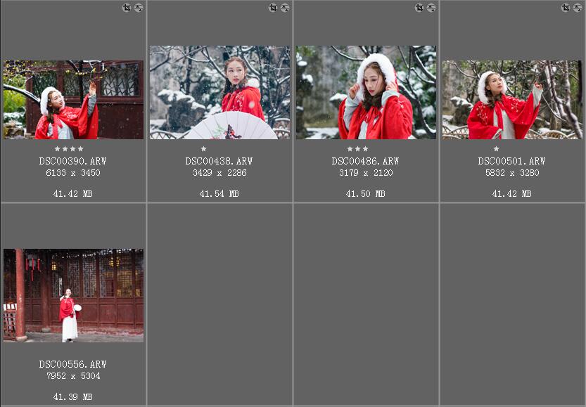 古装红衣女孩雪景人像写真raw未修原片，索尼SONY相机ARW格式原图
