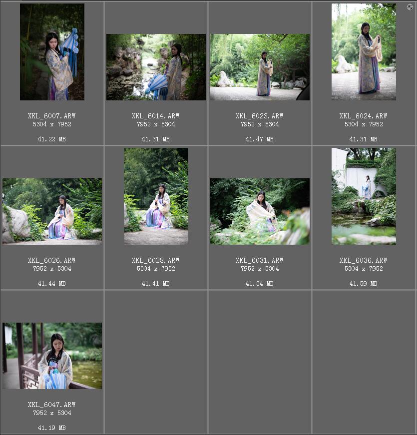 园林公园古装汉服女孩写真raw未修原片，索尼SONY相机ARW格式原图