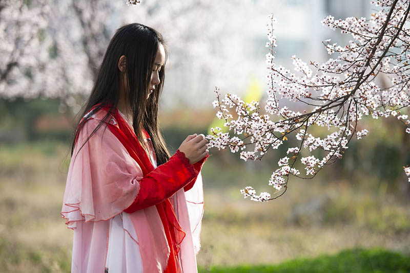 古典建筑红色古装汉服女孩写真raw未修原片，尼康单反相机NEF格式原图