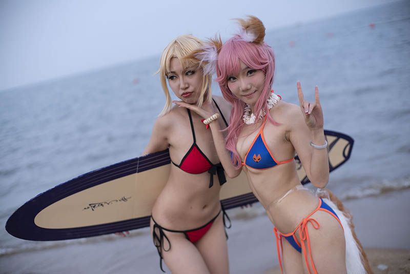 海边沙滩闺蜜比基尼内衣美少女cosplay写真私房照raw未修原片