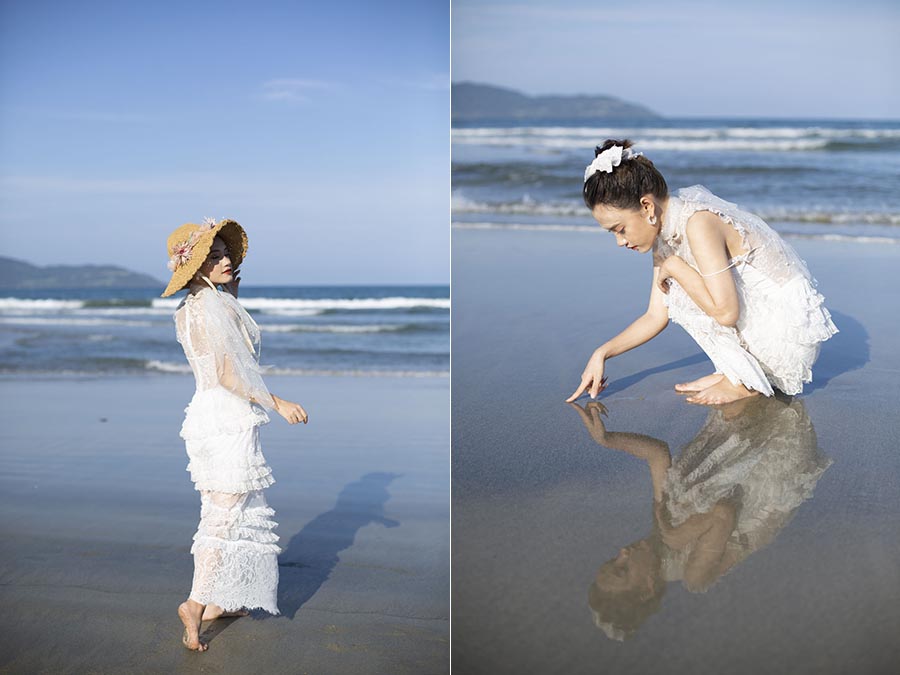 海景沙滩单人婚纱照raw未修原片