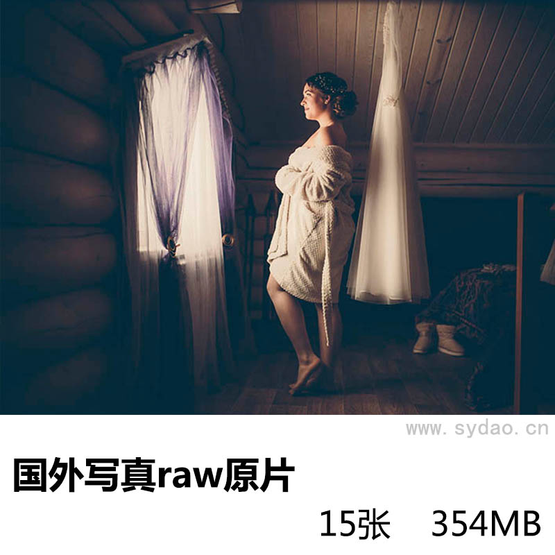 15张外国婚纱写真raw未修原片+15款后期预设，相机DNG原图练习素材 