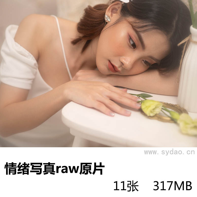 11张室内情绪美女私房照写真raw未修人像原片，尼康单反相机NEF格式摄影后期修图练习素材