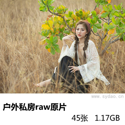 45张野外性感镂空蕾丝美女私房写真raw未修人像原片，佳能相机cr2格式原图摄影后期修图练习素材