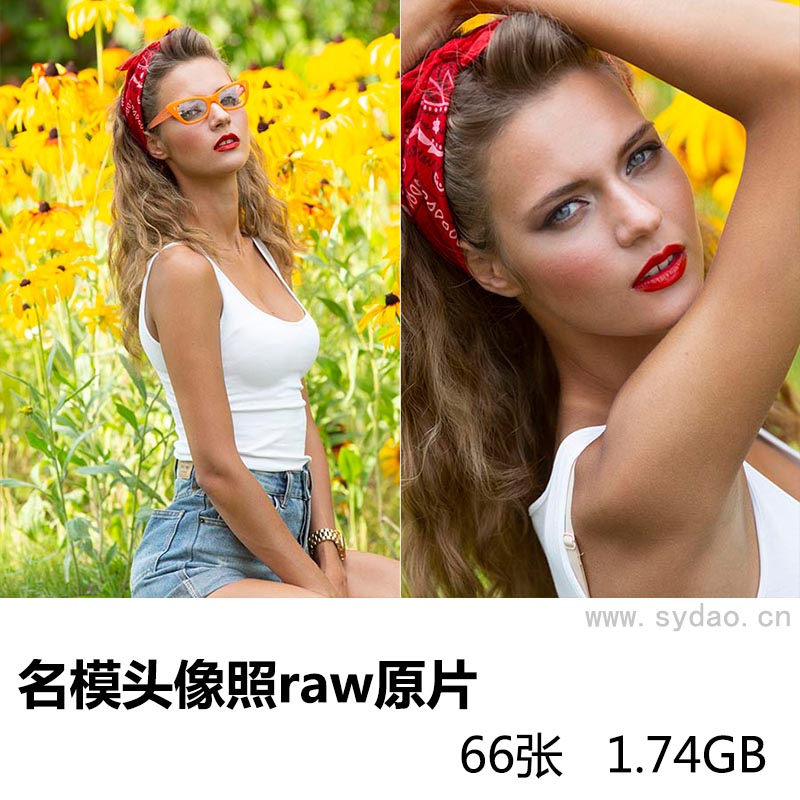 66张欧美美女模特户外头像照写真raw未修人像原片，佳能相机5D3原图cr2格式摄影后期修图练习素材