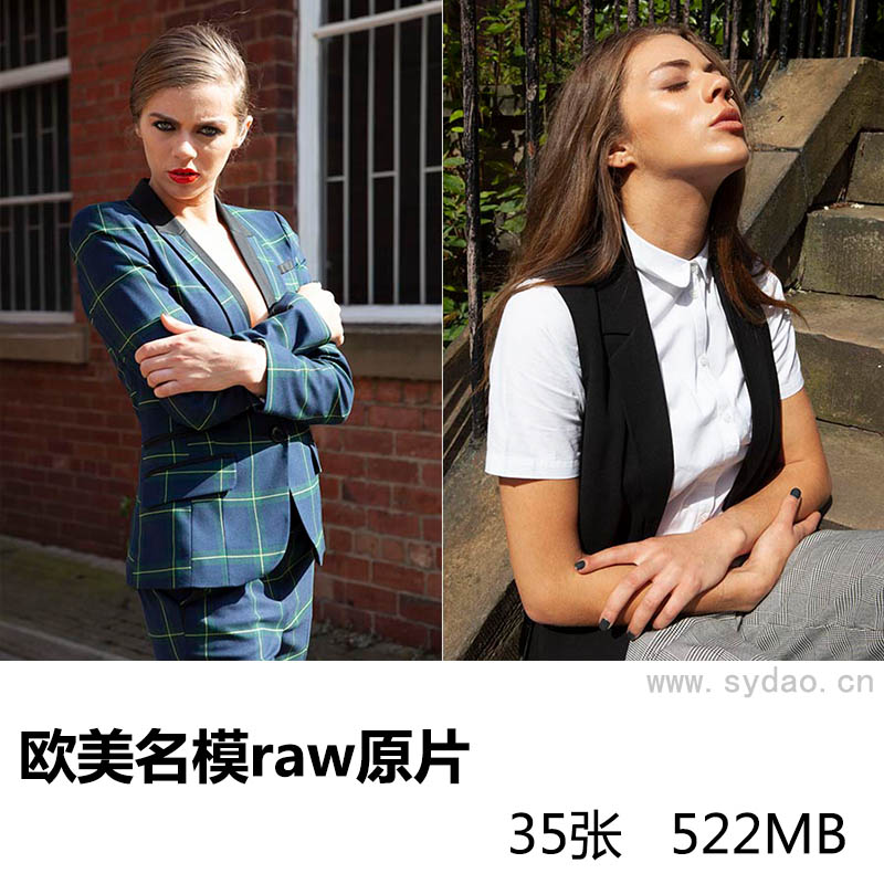 35张欧美名模特外景公园街拍raw未修人像原片，佳能相机cr2、dng格式原图摄影后期修图练习素材