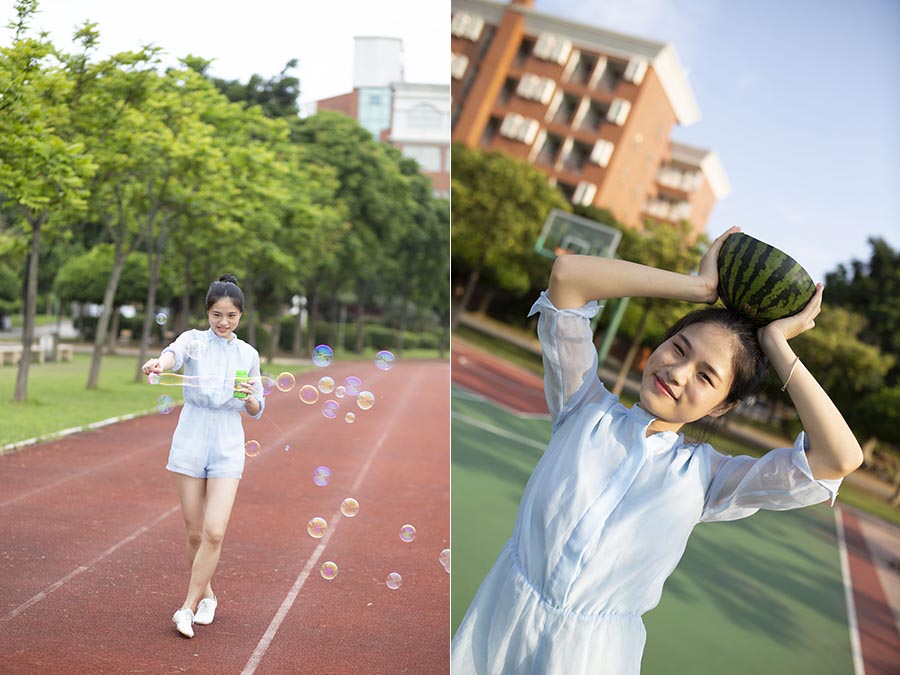 校园操场小清新女孩写真raw未修人像原片