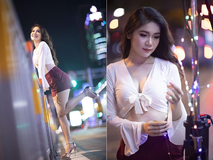 丰满美女街拍写真夜景人像raw未修人像原片