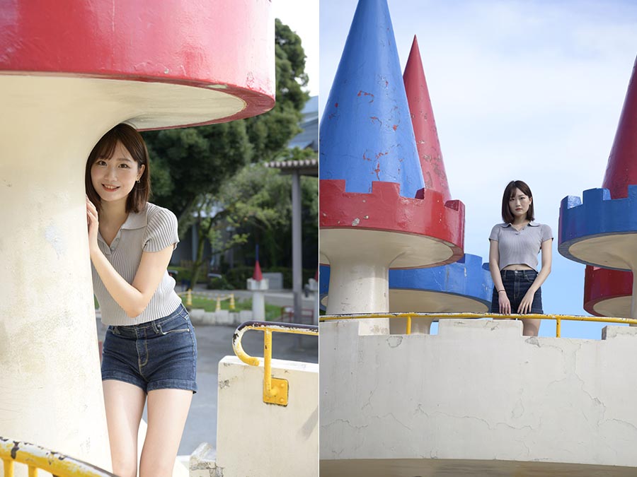 公园漂亮日本女孩写真raw未修人像原片