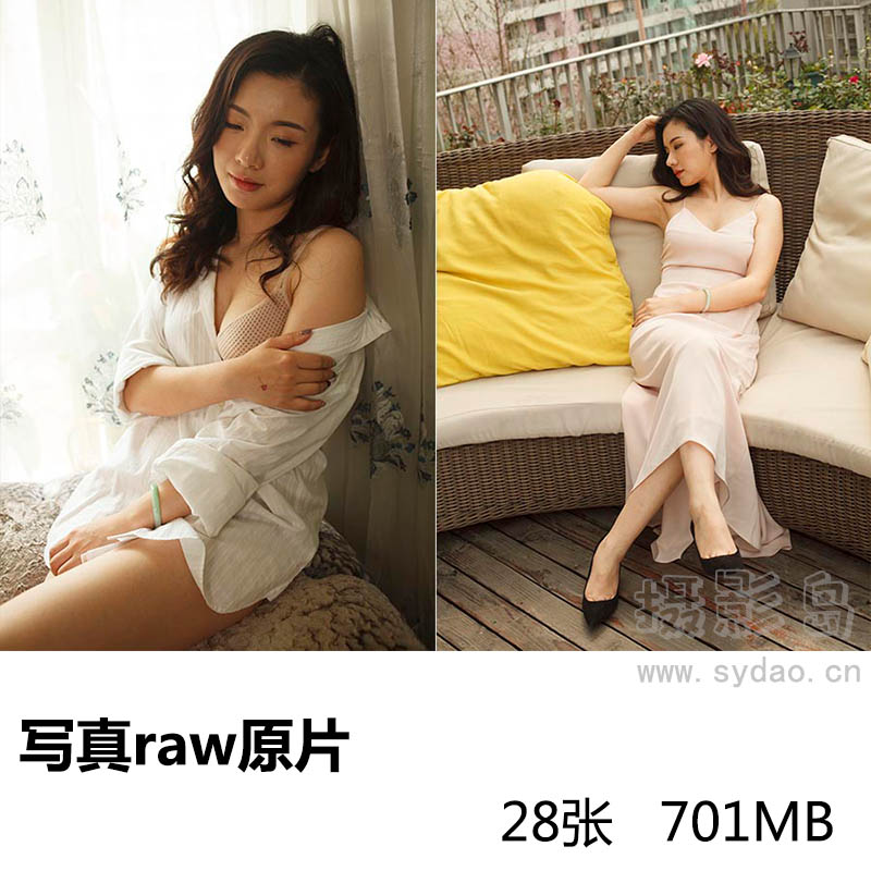  48张少妇居家写真raw未修人像原片，佳能相机cr2格式原图摄影后期修图练习素材