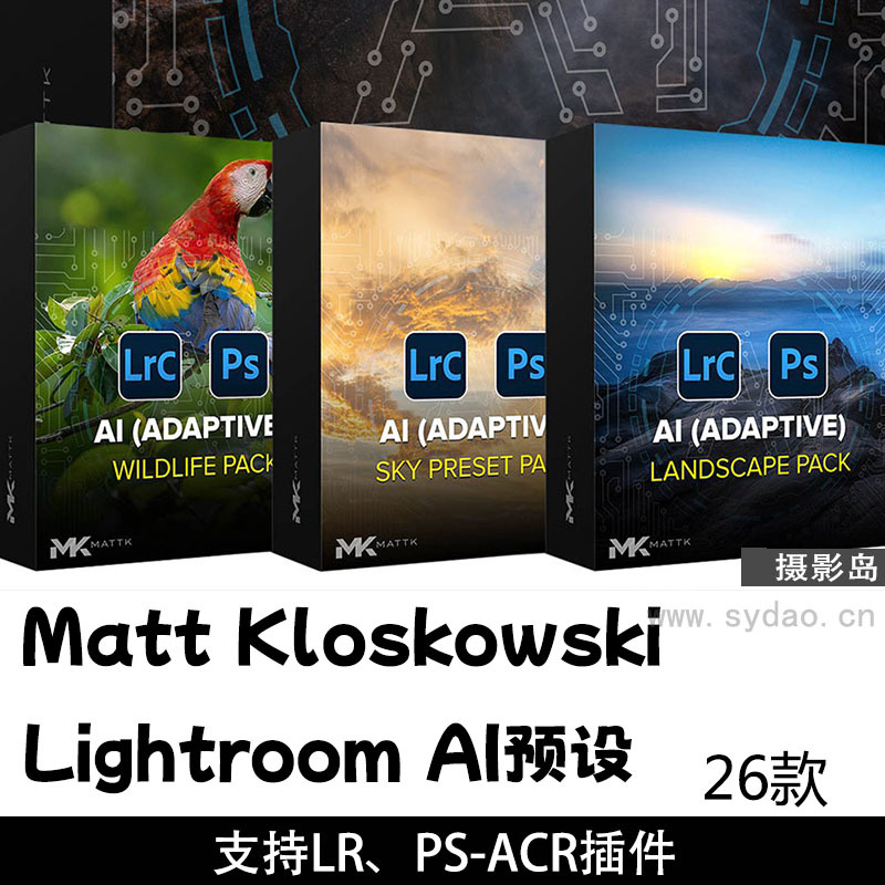 26款Lightroom AI“自适应”预设Matt Kloskowski中文汉化版 