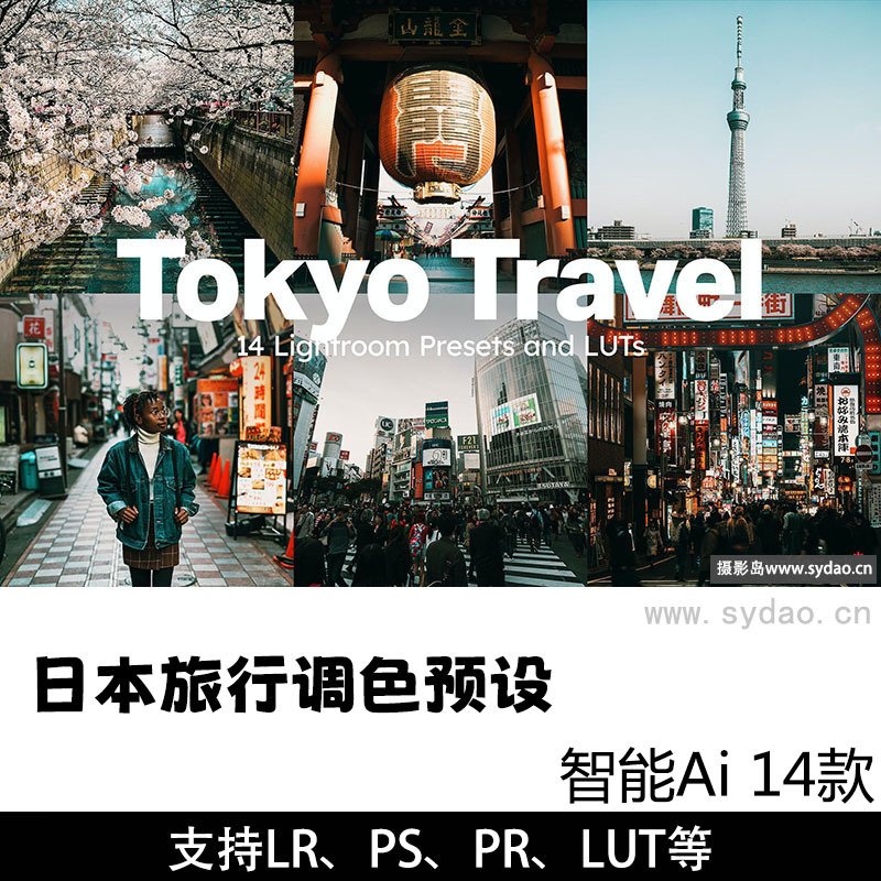 14款日本旅行城市街拍风光LR调色预设，AI人工智能Lightroom、PS、LUTs等摄影图片视频预设