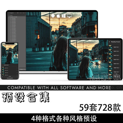 59套728款ins风格城市街拍、时尚人像、美食合集预设，适用于Lightroom/PS/手机版LR/PR/FCPX/Lut等调色滤镜