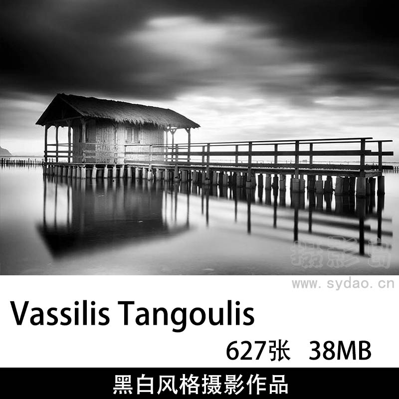 627张长曝光黑白极简风光摄影作品欣赏，希腊摄影师Vassilis Tangoulis审美形象照摆姿提升素材