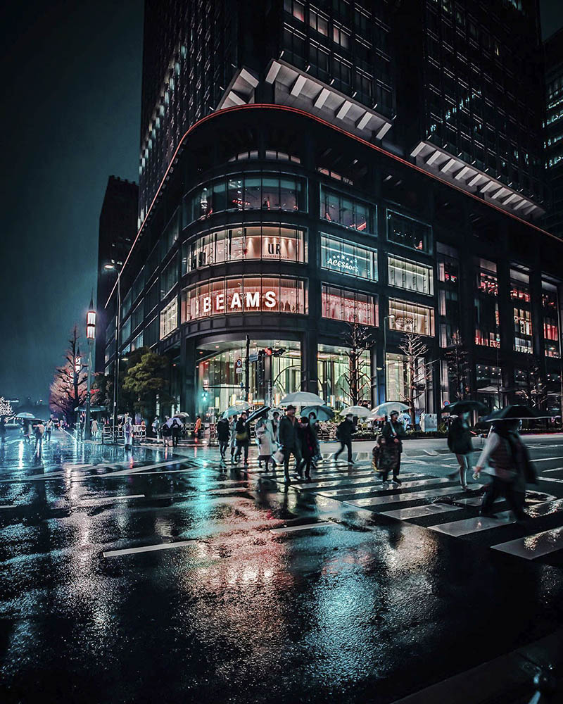 日本夜景街头车流建筑摄影图片欣赏，ins摄影师u_cccc0109审美形象照摆姿提升素材