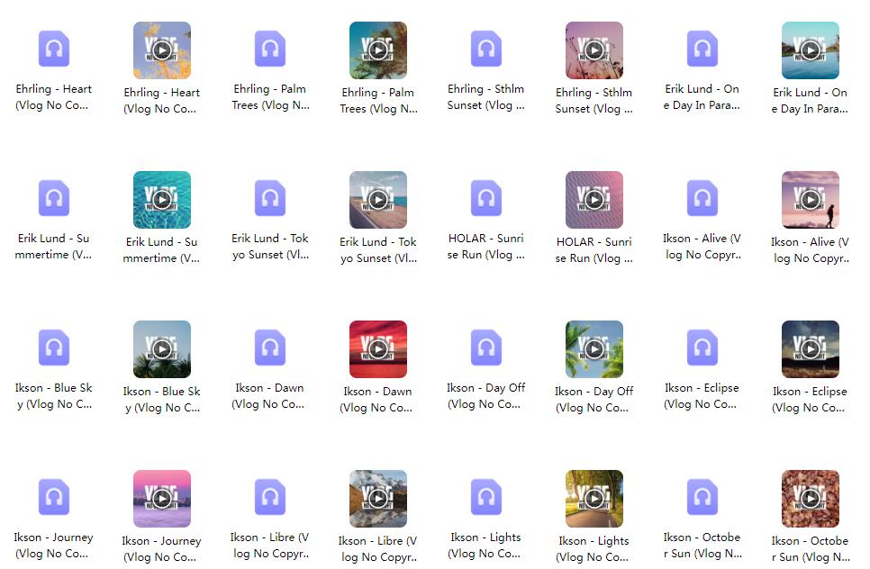无版权可商用精选配乐、音频素材、Vlog配乐、BGM剪辑音效音乐素材