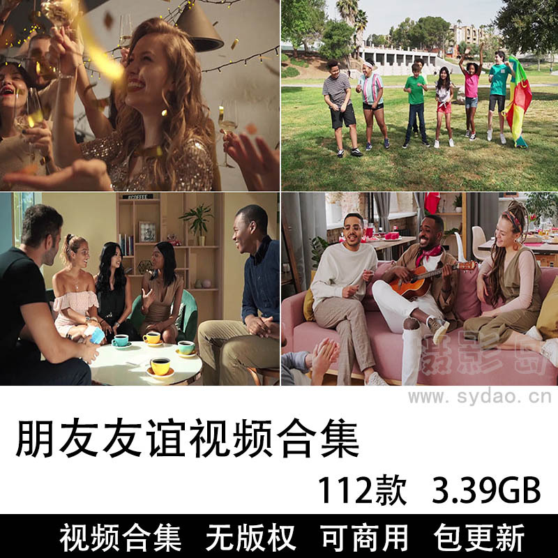 112款可商用朋友聚会视频大全合集下载，高清公司友谊团建家庭合照无水印动态无版权短视频素材
