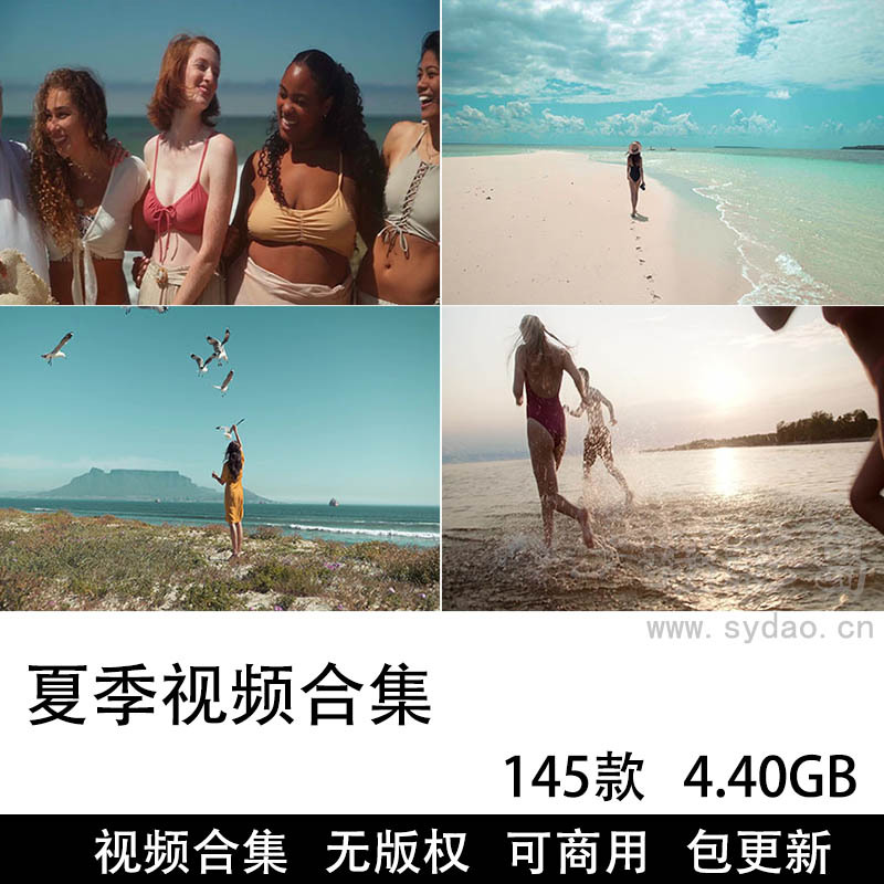 145款可商用夏季视频大全合集，高清夏天季节清新夏日海边沙滩热带风情度假日无版权短视频素材
