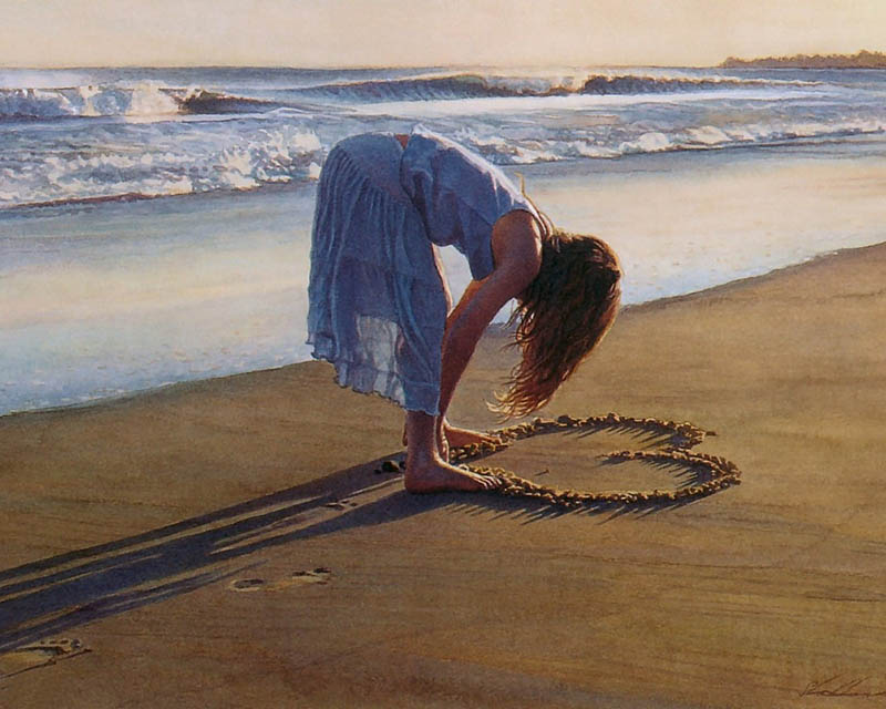 美国画家史蒂夫·汉克斯（steve hanks）水彩绘画作品美女图片素材图库