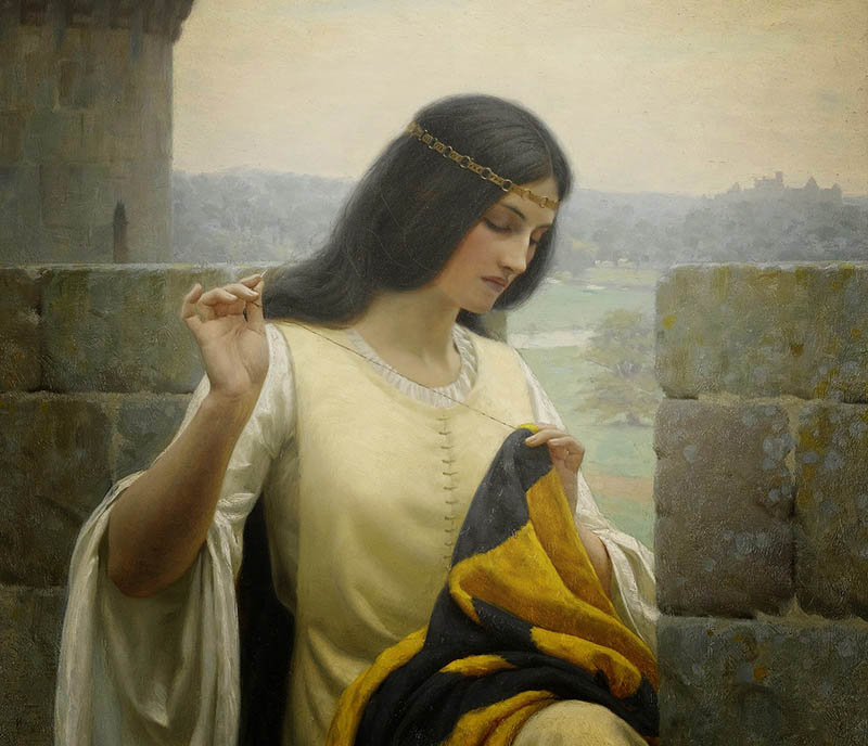 英国画家布莱尔·莱顿（Edmund Blair Leighton）数字油画作品图片图库