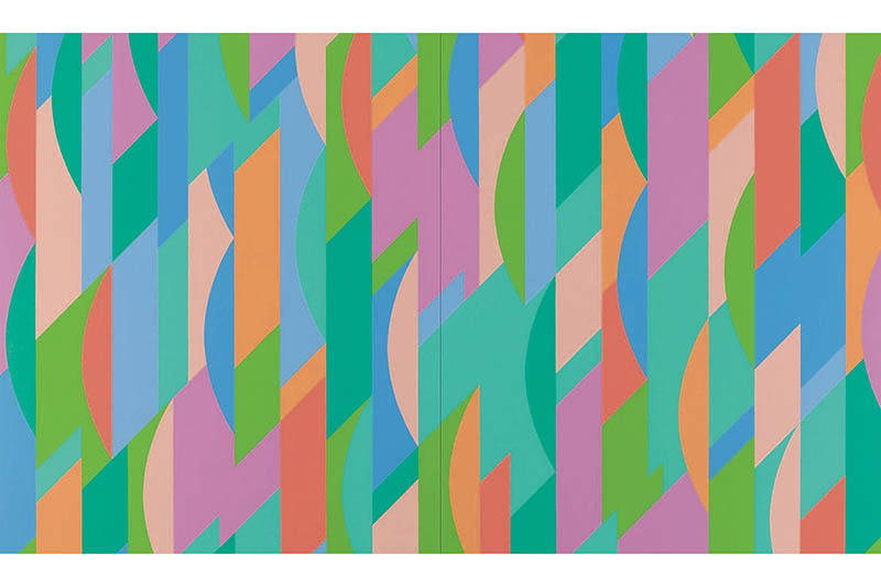 画家布里奇特·赖利（Bridget Riley）高清油画电子图片，欧普艺术抽象图案喷绘装饰画素材