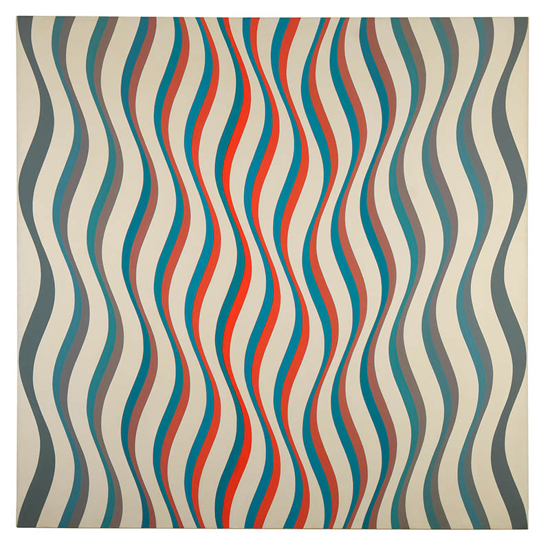 画家布里奇特·赖利（Bridget Riley）高清油画电子图片，欧普艺术抽象图案喷绘装饰画素材