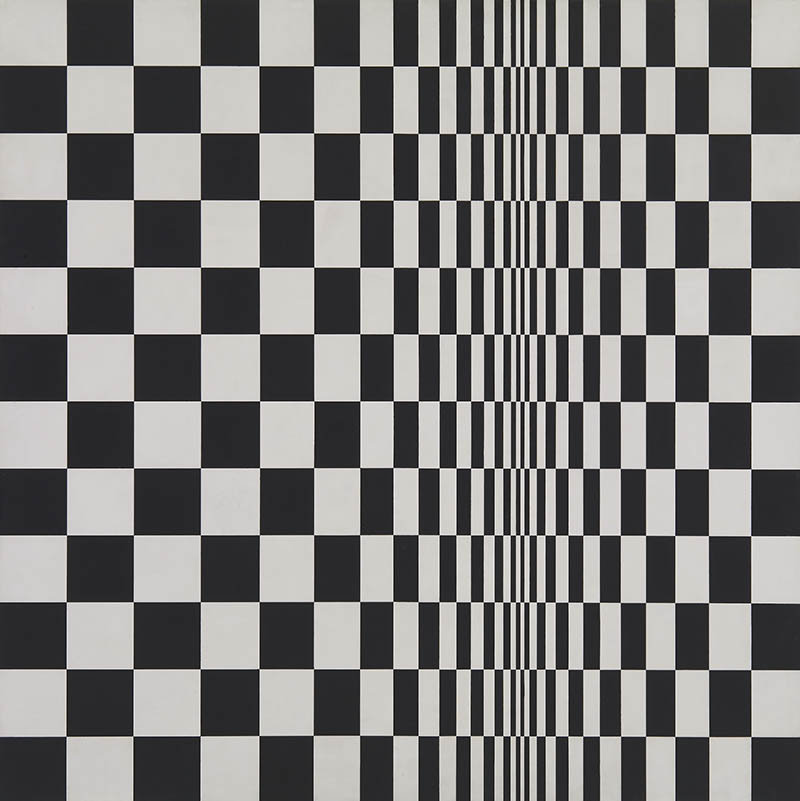 画家布里奇特·赖利（Bridget Riley）高清油画电子图片，欧普艺术抽象图案喷绘装饰画素材