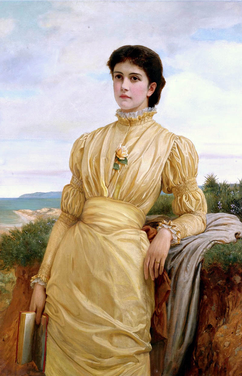 英国画家查尔斯·爱德华·佩鲁吉尼（Charles Edward Perugini ）肖像油画图片临摹素材