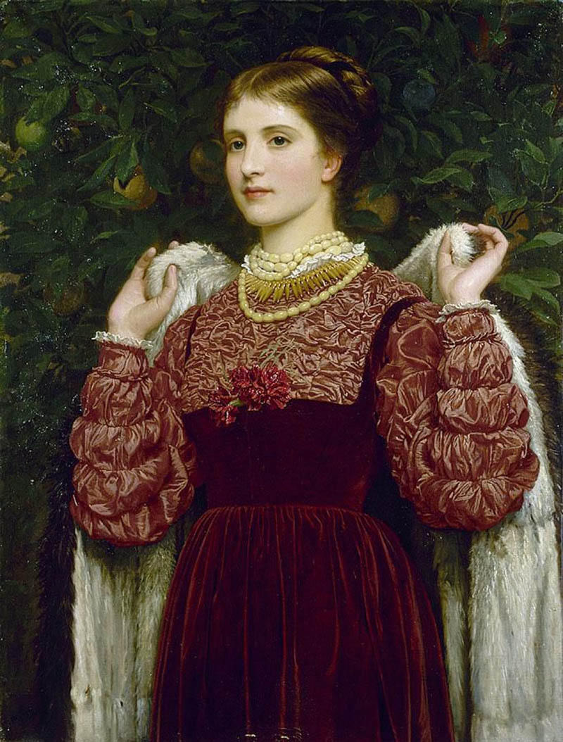 英国画家查尔斯·爱德华·佩鲁吉尼（Charles Edward Perugini ）肖像油画图片临摹素材