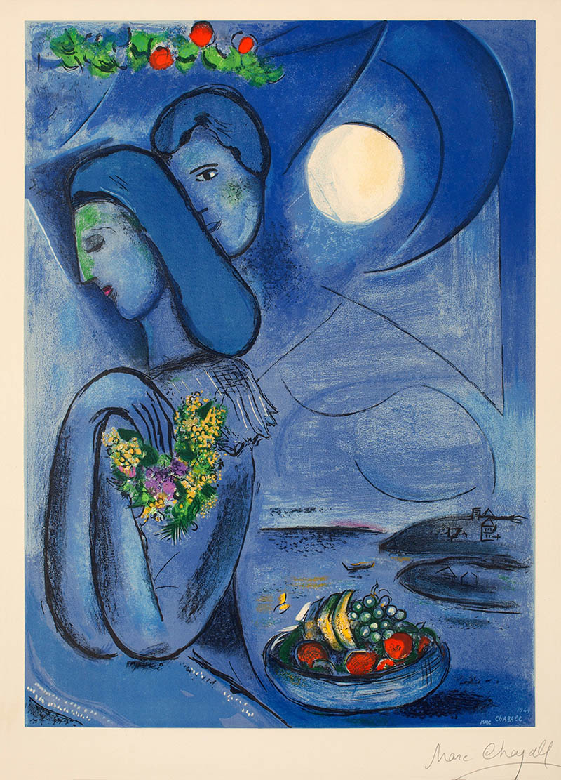 画家马克·夏加尔 Marc Chagall高清油画作品图片合集，抽象人物素描装饰画喷绘临摹素材