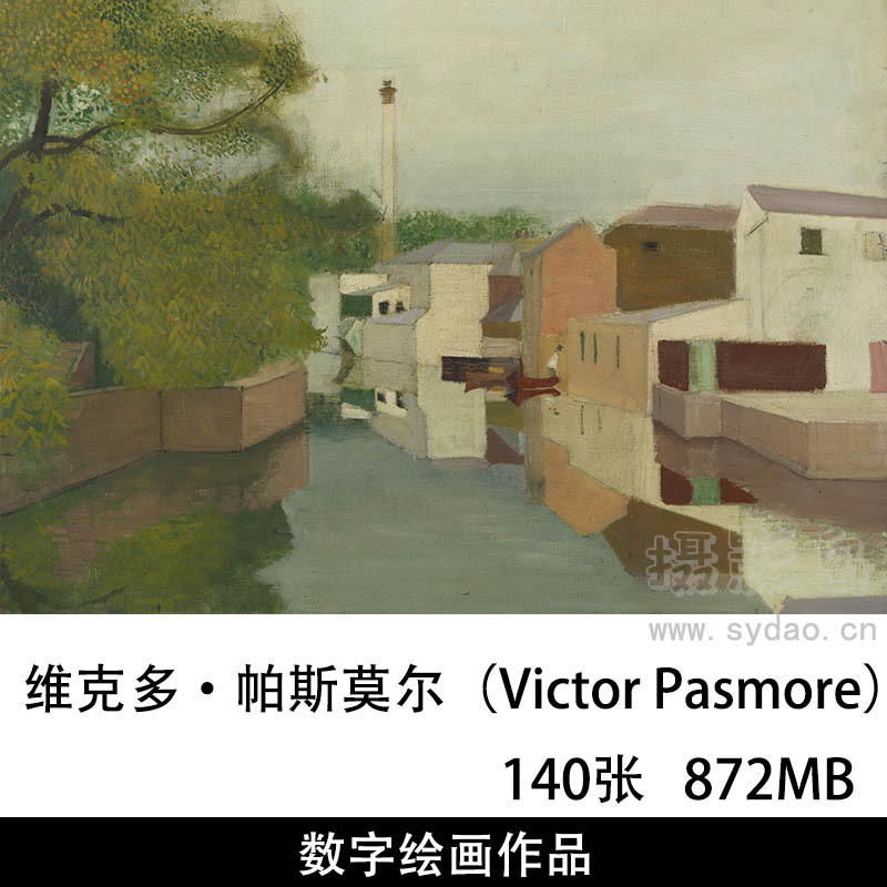 140张英国画家维克多·帕斯莫尔（Victor Pasmore）抽象绘画油画作品图片欣赏