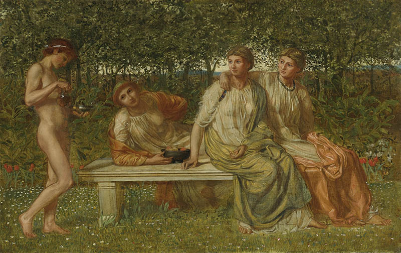 英国画家阿尔伯特·约瑟夫·摩尔（Albert Joseph Moore）数字绘画人物油画作品图片临摹素材