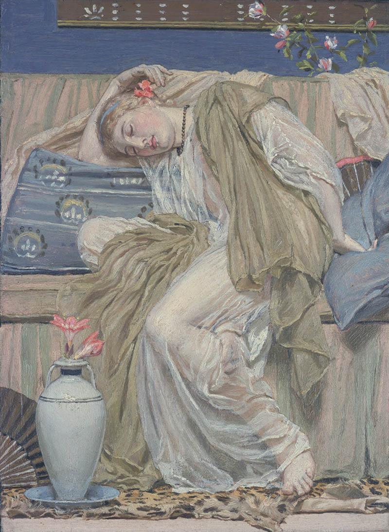 英国画家阿尔伯特·约瑟夫·摩尔（Albert Joseph Moore）数字绘画人物油画作品图片临摹素材