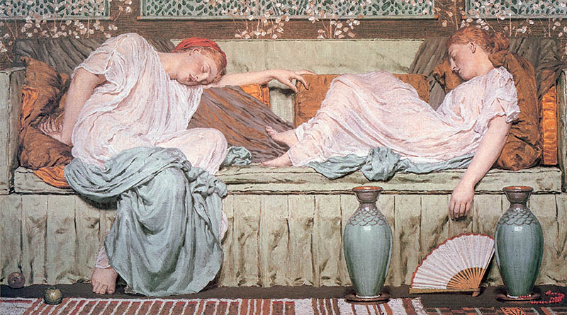 英国画家阿尔伯特·约瑟夫·摩尔（Albert Joseph Moore）数字绘画人物油画作品图片临摹素材