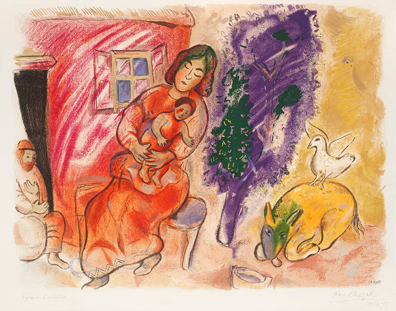 画家马克·夏加尔 Marc Chagall高清油画作品图片合集，抽象人物素描装饰画喷绘临摹素材