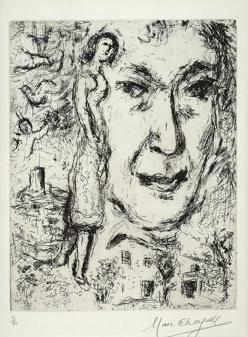 画家马克·夏加尔 Marc Chagall高清油画作品图片合集，抽象人物素描装饰画喷绘临摹素材