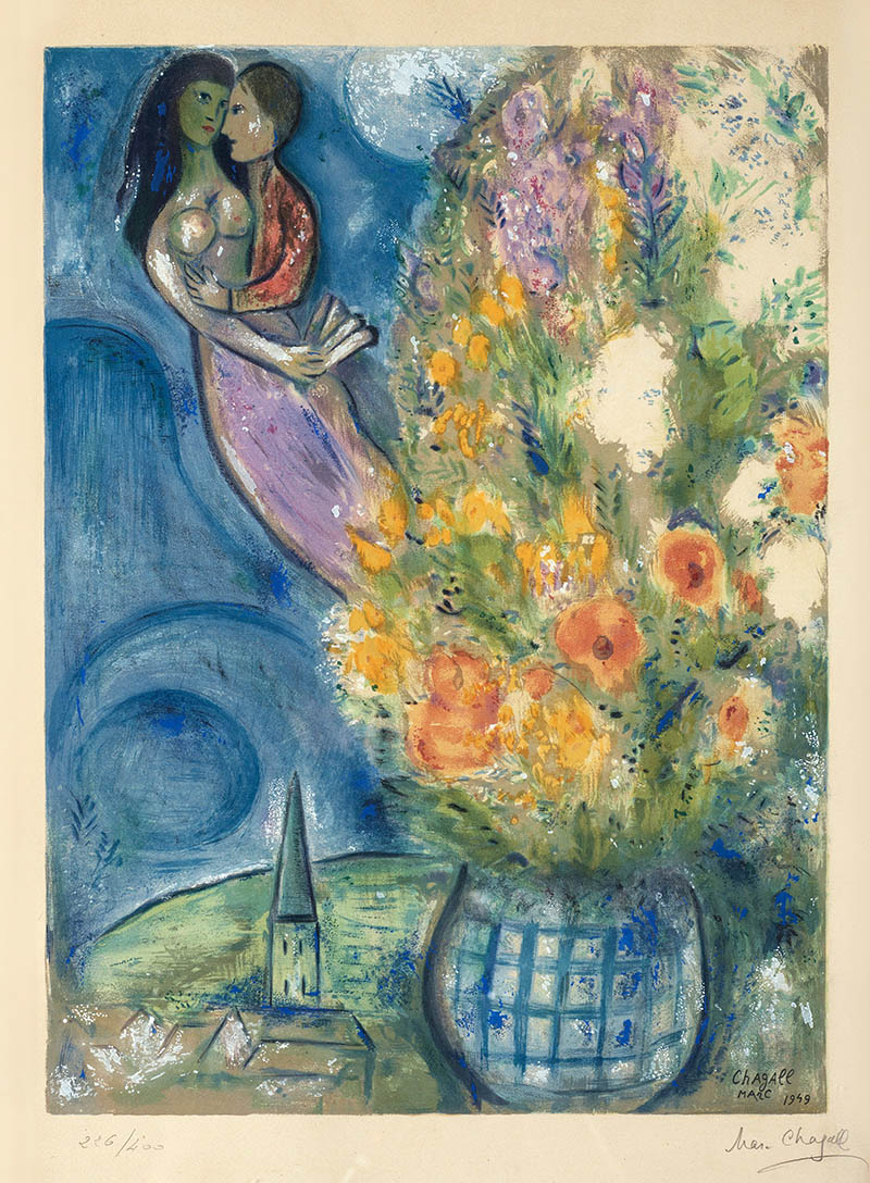 画家马克·夏加尔 Marc Chagall高清油画作品图片合集，抽象人物素描装饰画喷绘临摹素材