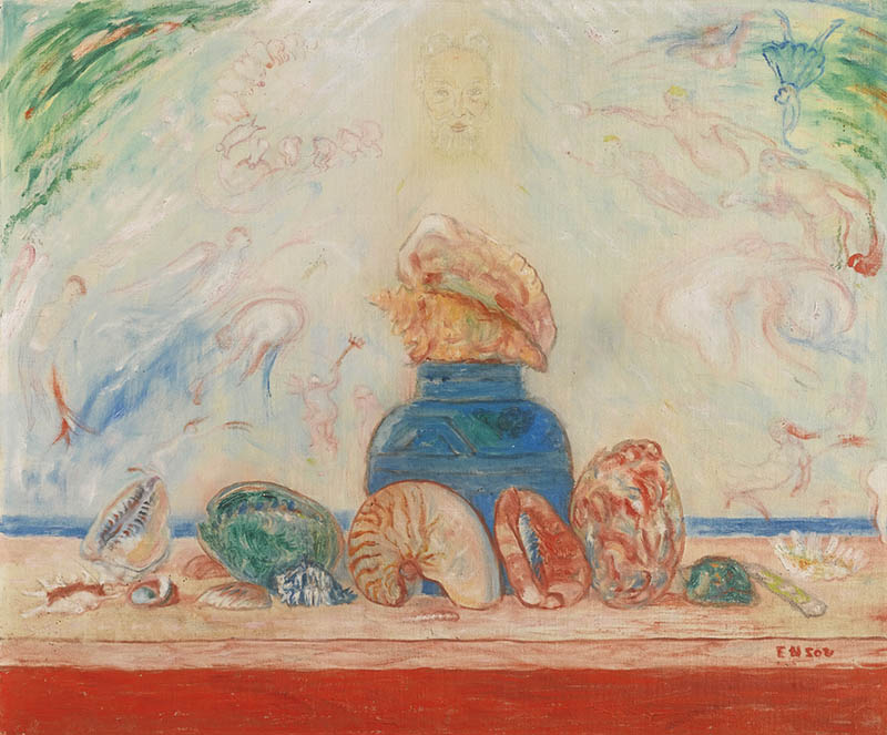 比利时画家詹姆斯·恩索尔（James Ensor）高清绘画抽象人物油画作品合集欣赏