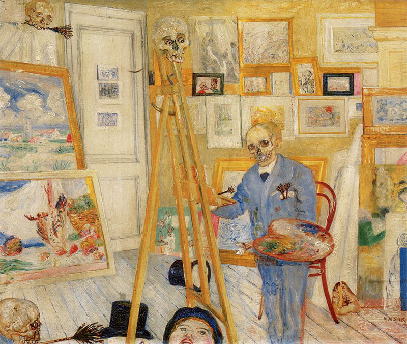 比利时画家詹姆斯·恩索尔（James Ensor）高清绘画抽象人物油画作品合集欣赏