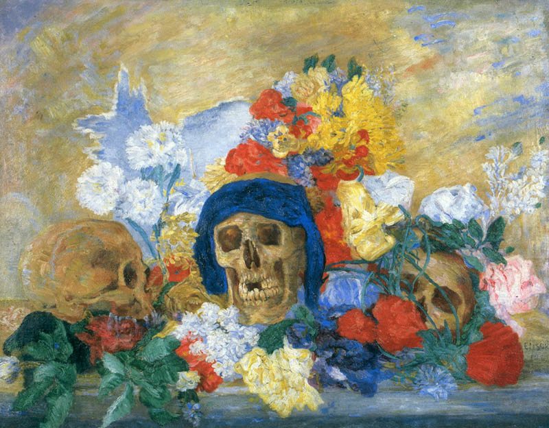 比利时画家詹姆斯·恩索尔（James Ensor）高清绘画抽象人物油画作品合集欣赏