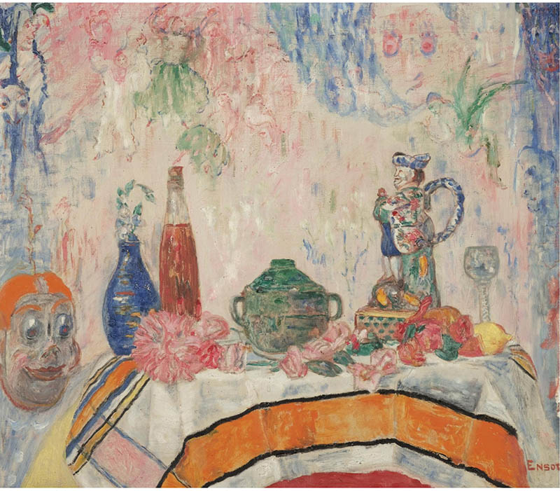 比利时画家詹姆斯·恩索尔（James Ensor）高清绘画抽象人物油画作品合集欣赏