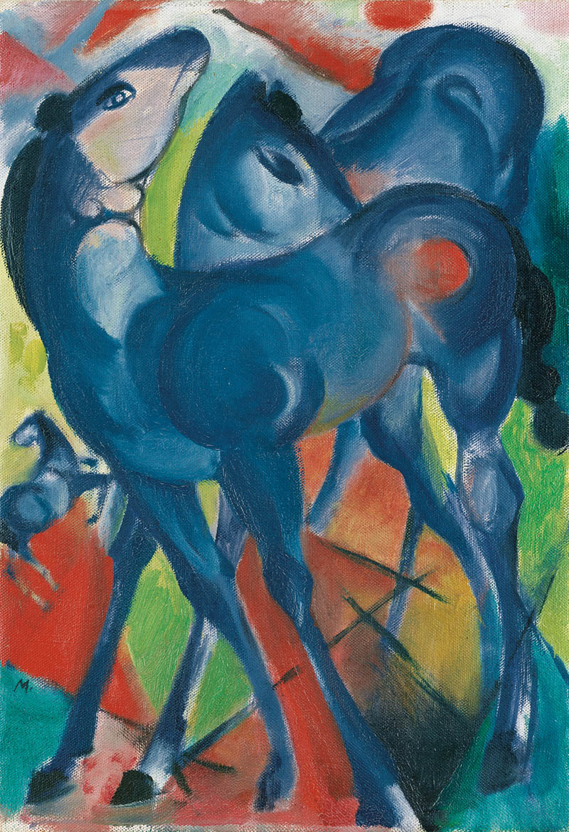 德国画家弗兰茨·马克(Franz Marc)数字绘画、动物油画、版画作品图片合集欣赏