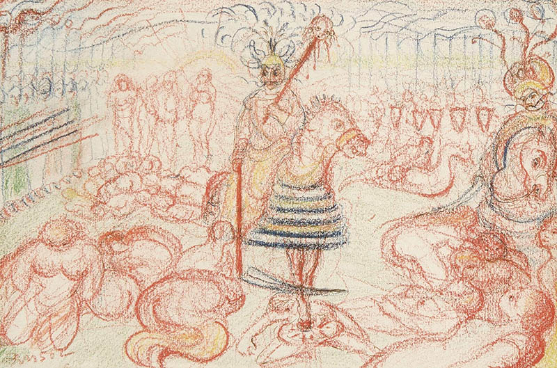 比利时画家詹姆斯·恩索尔（James Ensor）高清绘画抽象人物油画作品合集欣赏