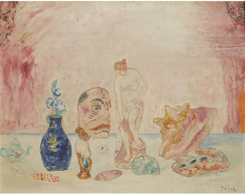 比利时画家詹姆斯·恩索尔（James Ensor）高清绘画抽象人物油画作品合集欣赏