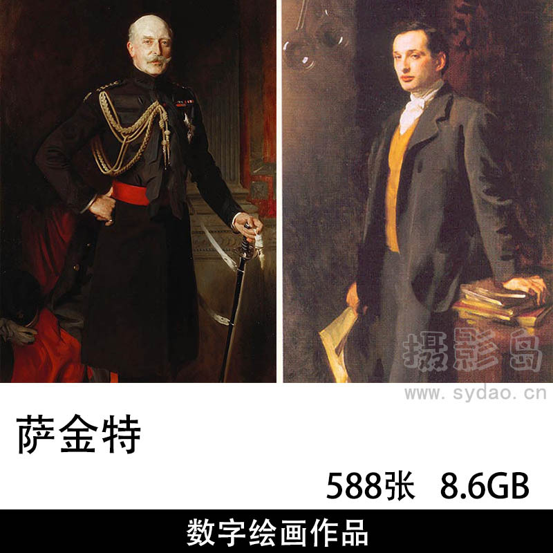 588幅美国画家萨金特高清肖像油画合集，学画画人物临摹素材