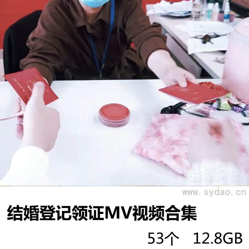 53个幸福瞬间登记领证过程记录跟拍视频录像快剪MV摄像合集
