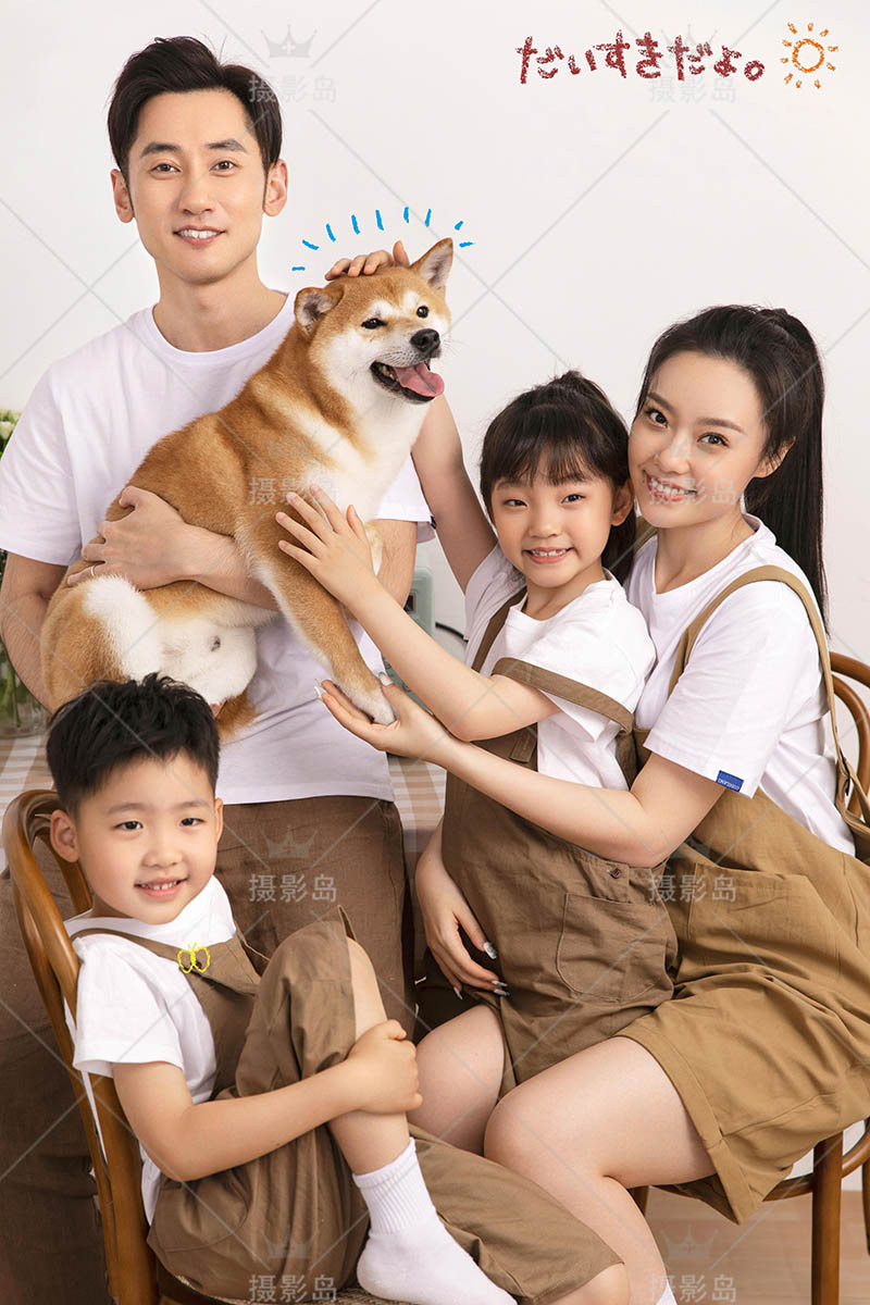 摄影工作室居家拍摄亲子照写真样片样照图片