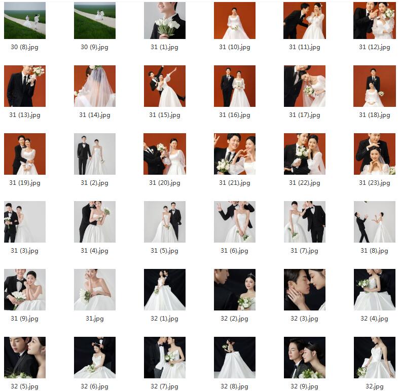 影楼棚拍、外景婚纱照样片套图组图合集，摄影工作室样照
